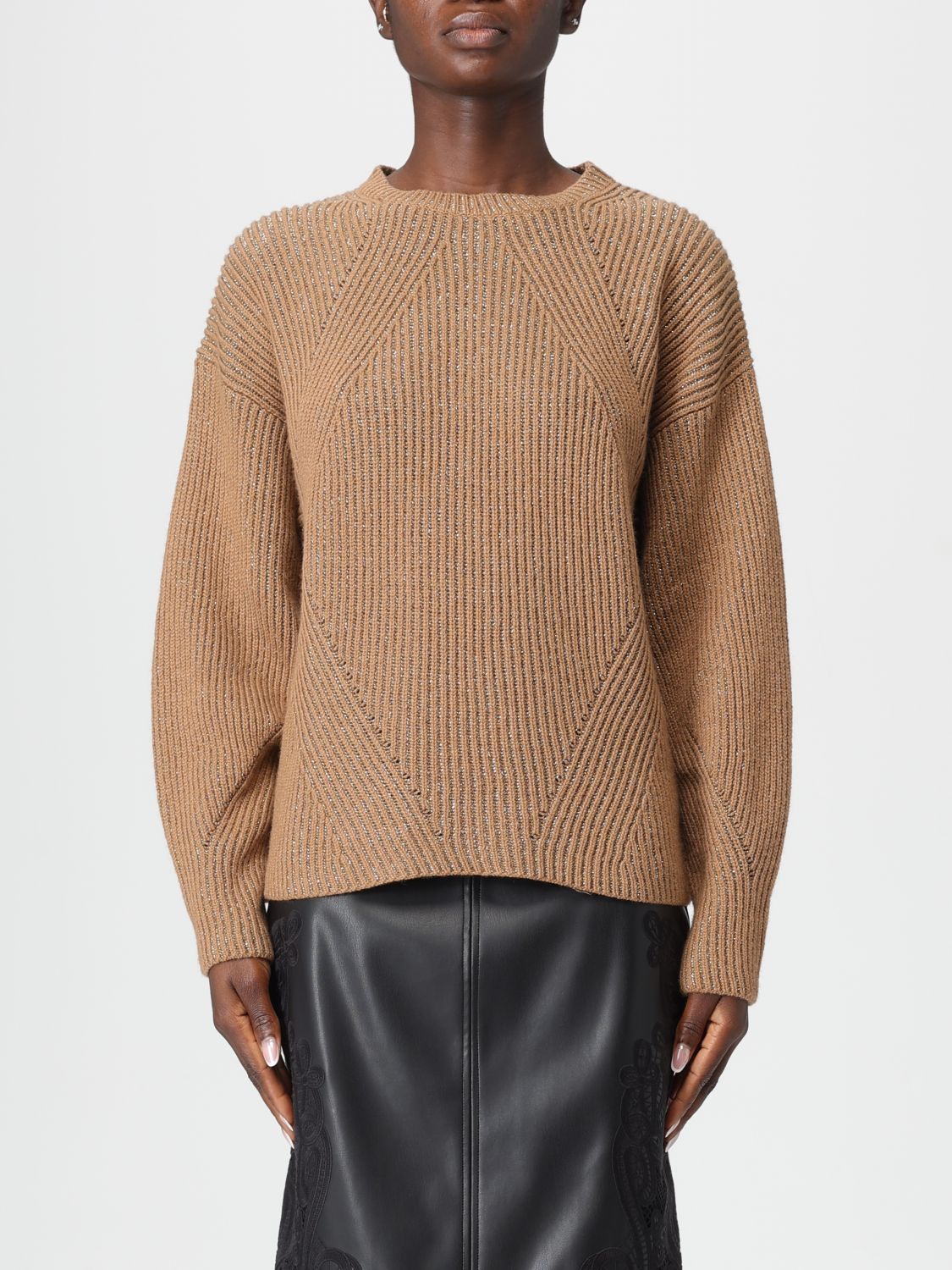 Twinset Ribbed Sweater In Nude