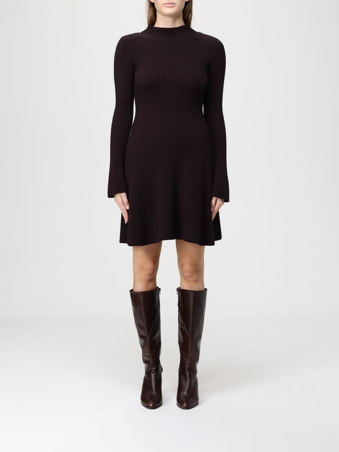 Twinset Logo-plaque Cut-out Minidress In Black