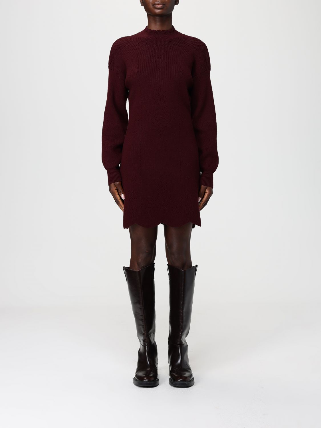 Twinset Dress Woman Color Red Purple In Purple