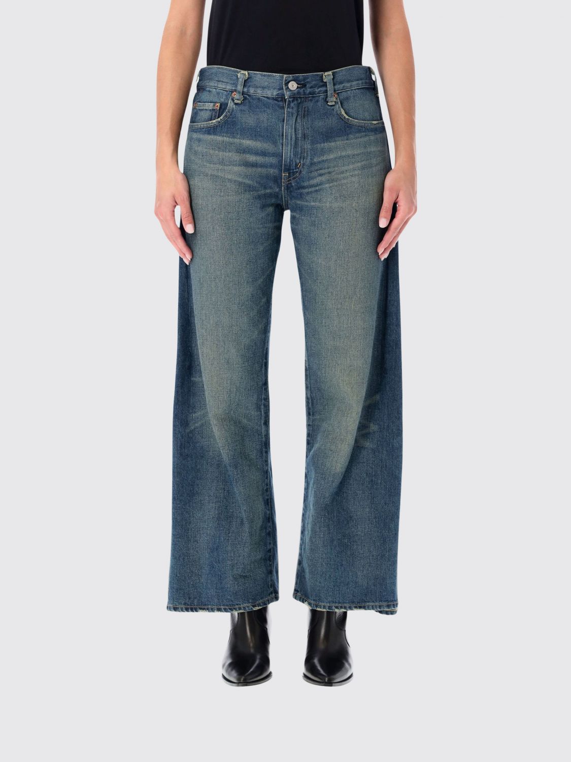 Junya Watanabe Deconstructed Wide-leg Denim Trousers In Blue