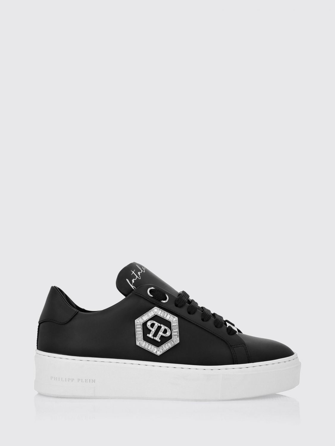 PHILIPP PLEIN Sneakers in pelle con monogram Hexagon di strass