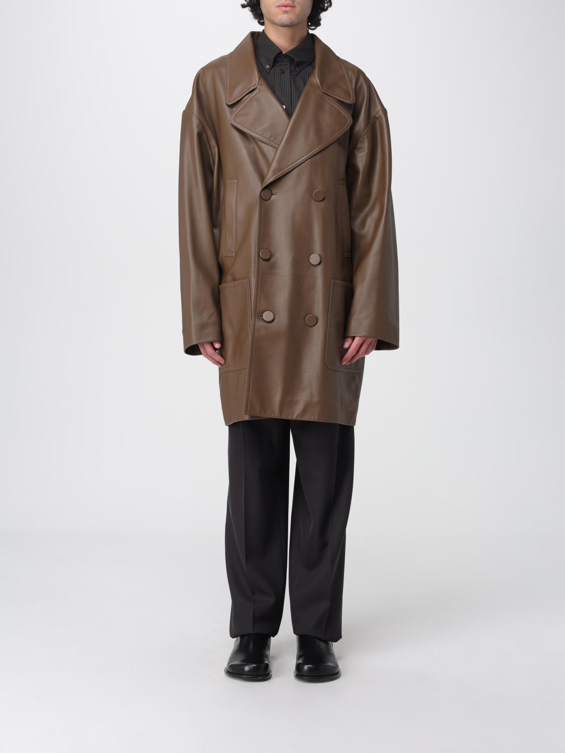 FENDI Trench a doppiopetto in pelle di agnello