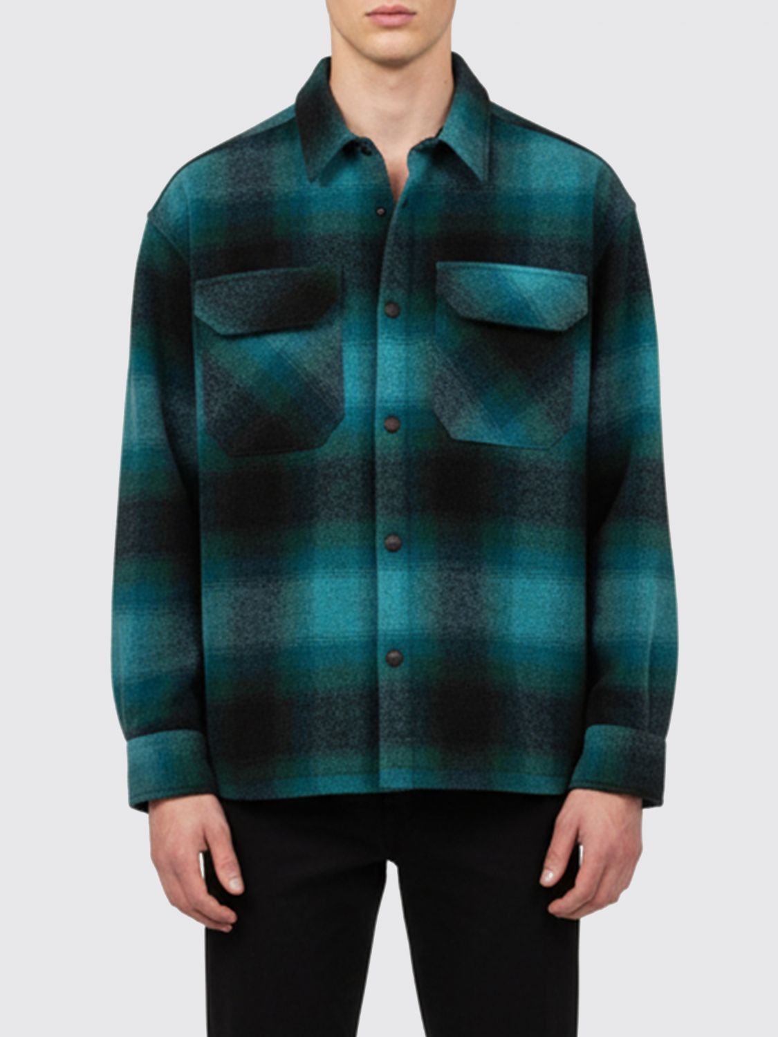 Barrow Padded Flannel Shirt In Green