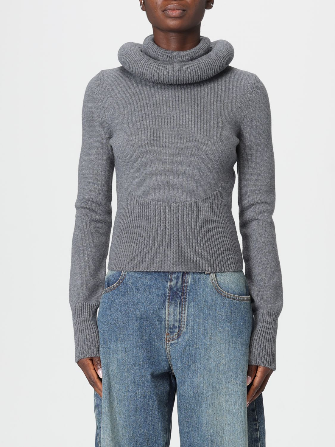 Alaïa Gray Wool Hoodie In Gray