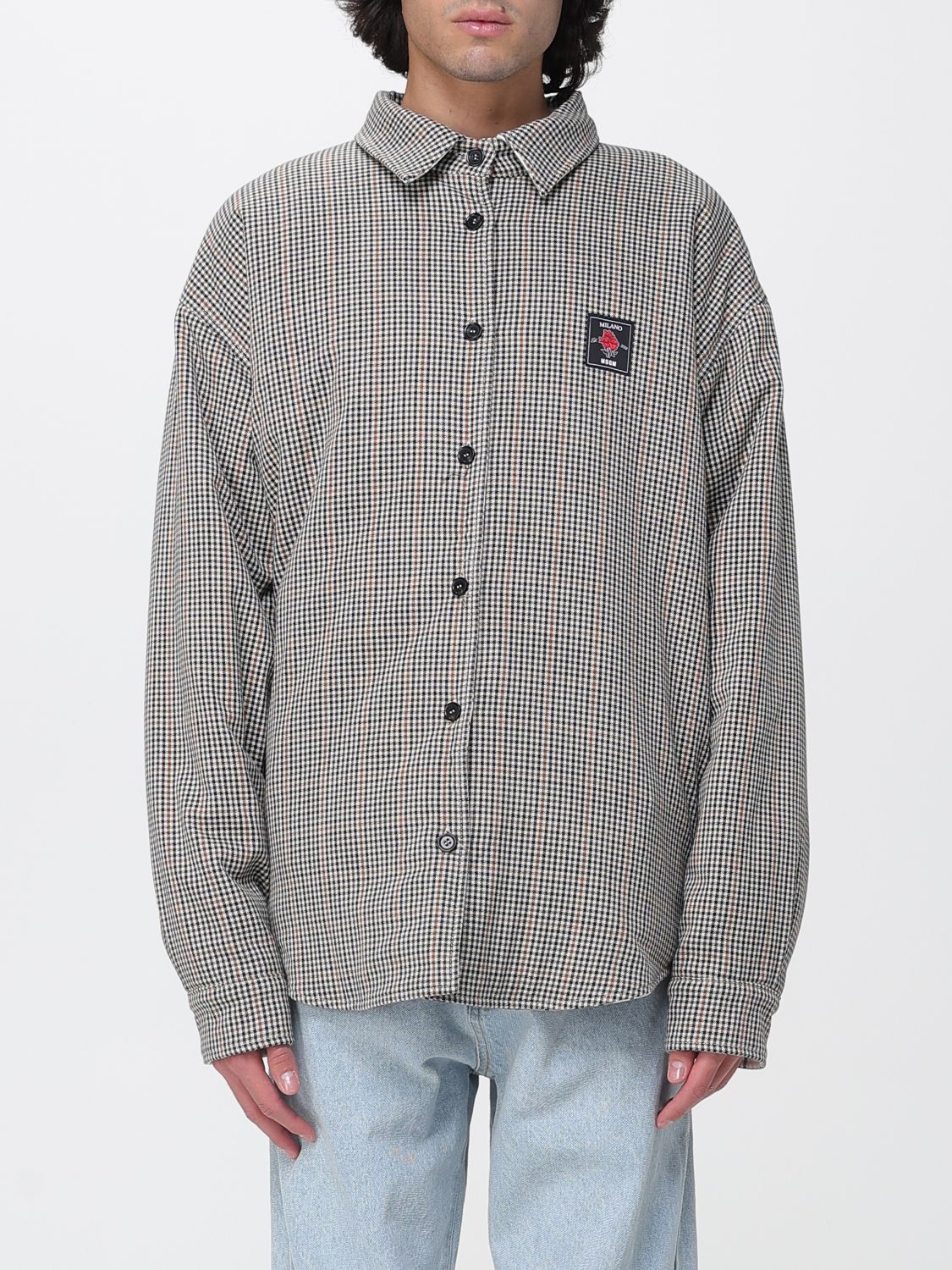 Msgm Jacket Men Color Ivory In Gray