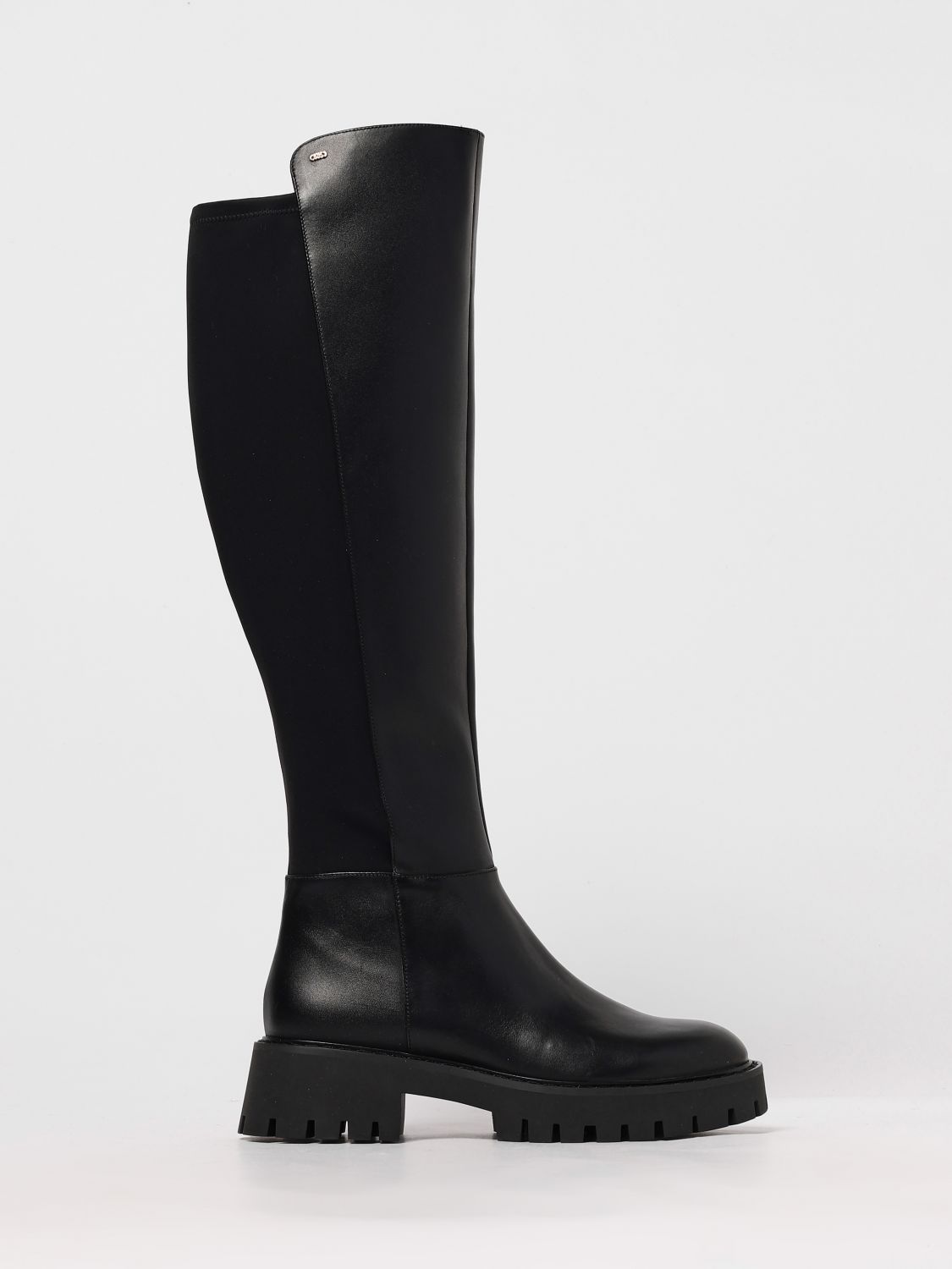 Michael Kors Black Ankle Boots With Textured Back Panel In Black