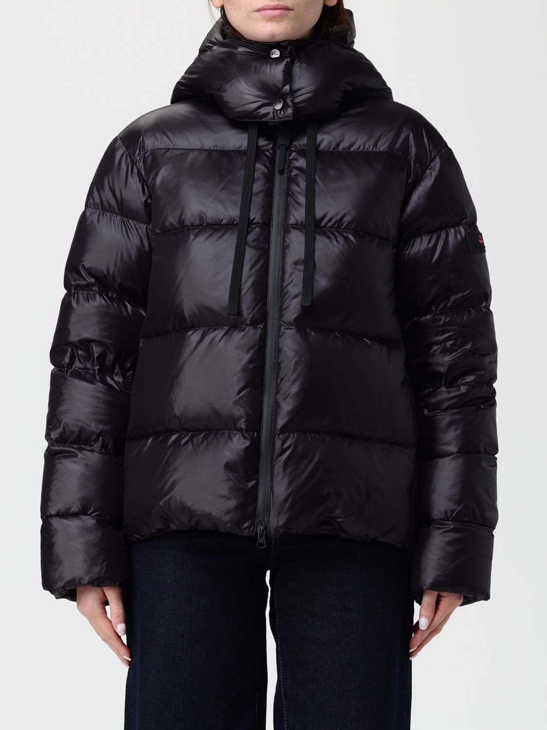 Peuterey Modern Quilted Puffer Jacket With Double Hood In Black