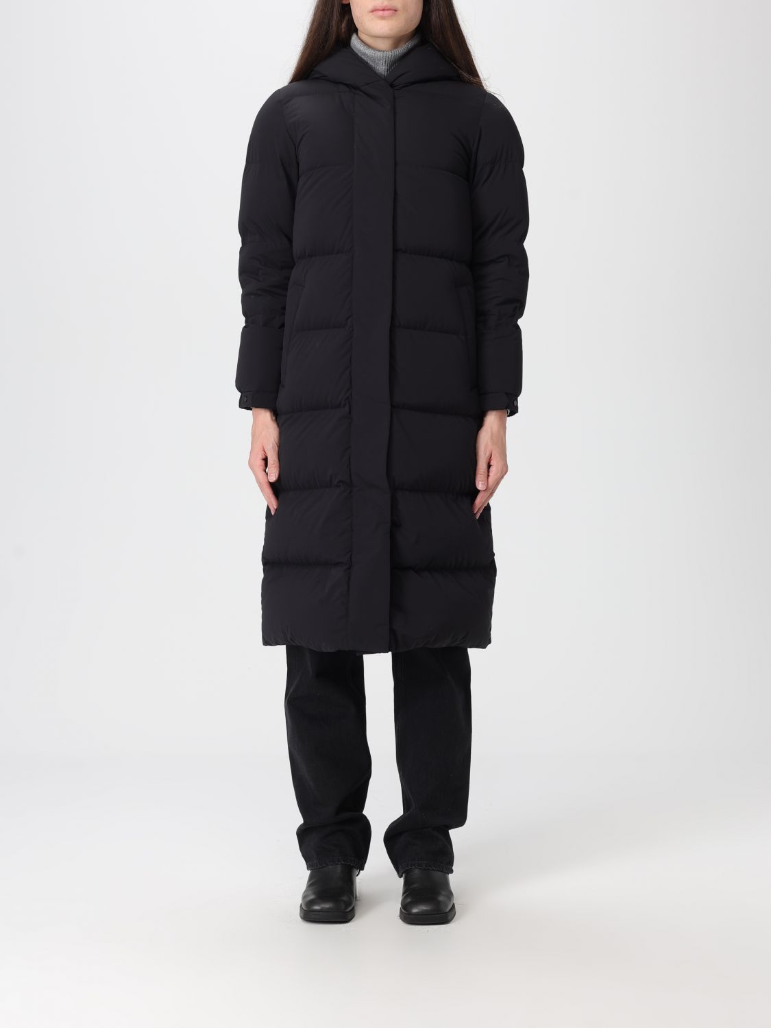 Woolrich Coat Woman Color Black In Black