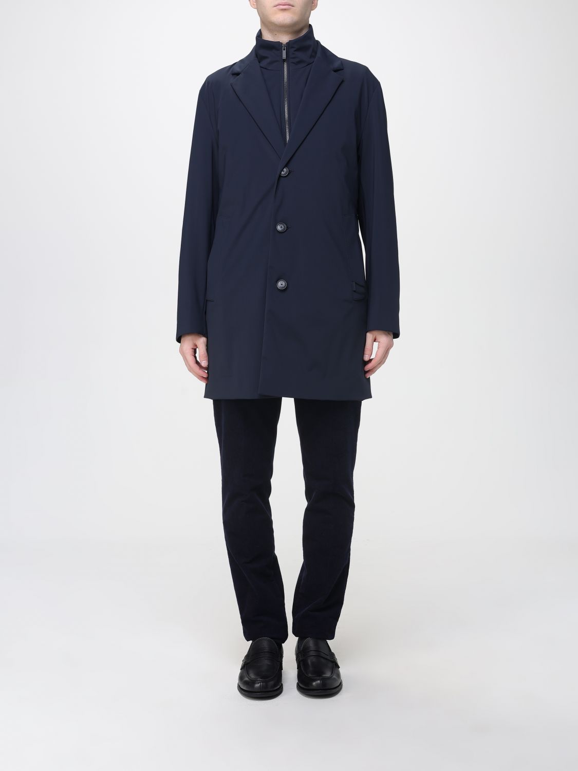 Hugo Boss Coat Boss Men Color Blue In Blue