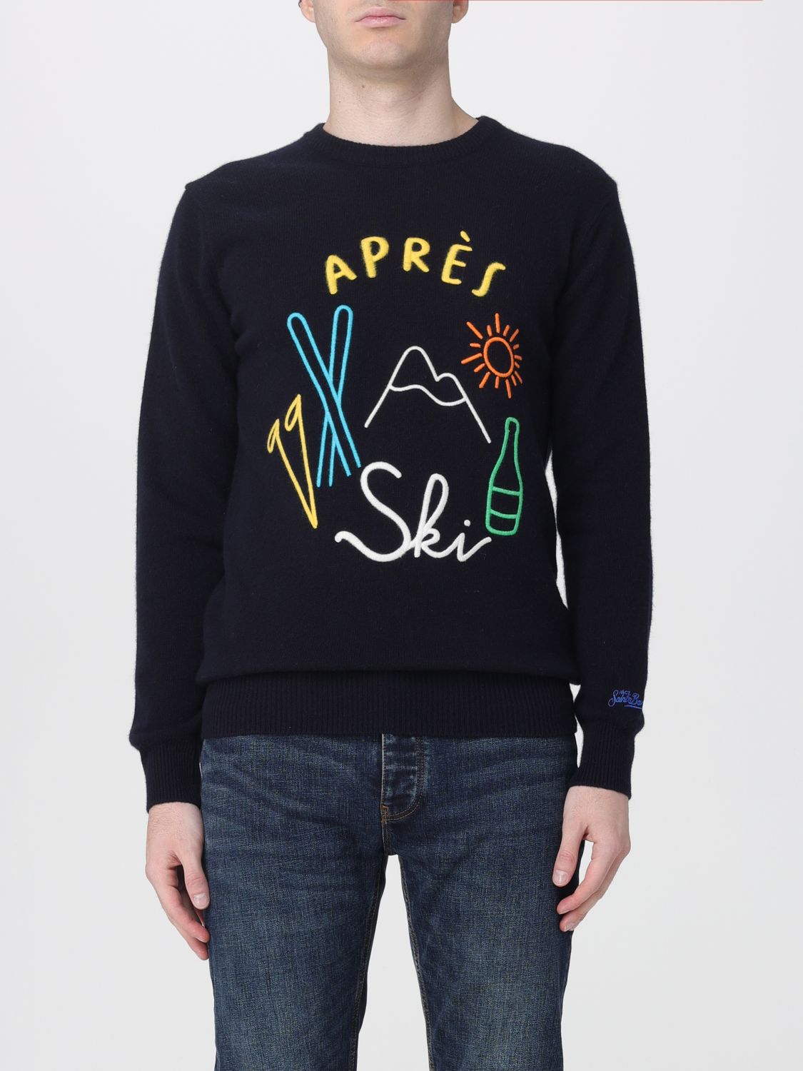 Mc2 Saint Barth Heron Après Ski Blue Jersey In Black