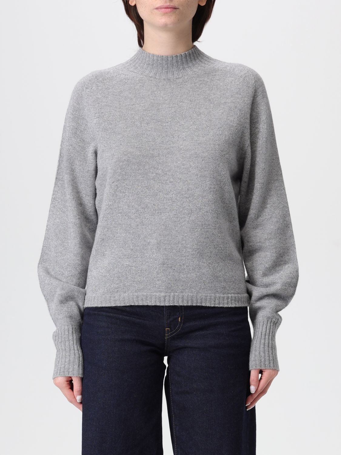 Twinset Mock-neck Sweater In Gray