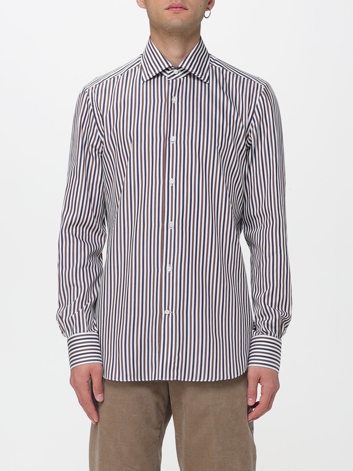 Mazzarelli Shirt  Men Color Brown In Multi