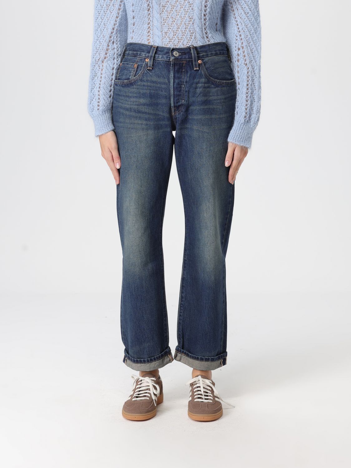 Levi's Pants Woman Color Denim In Blue