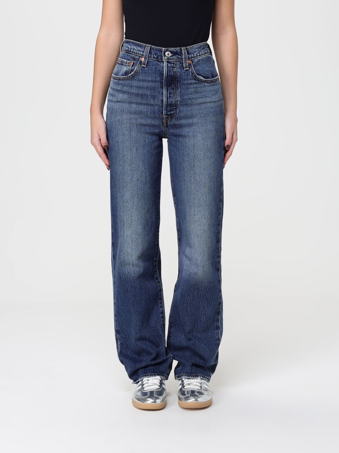 Levi's Pants Woman Color Denim In Blue