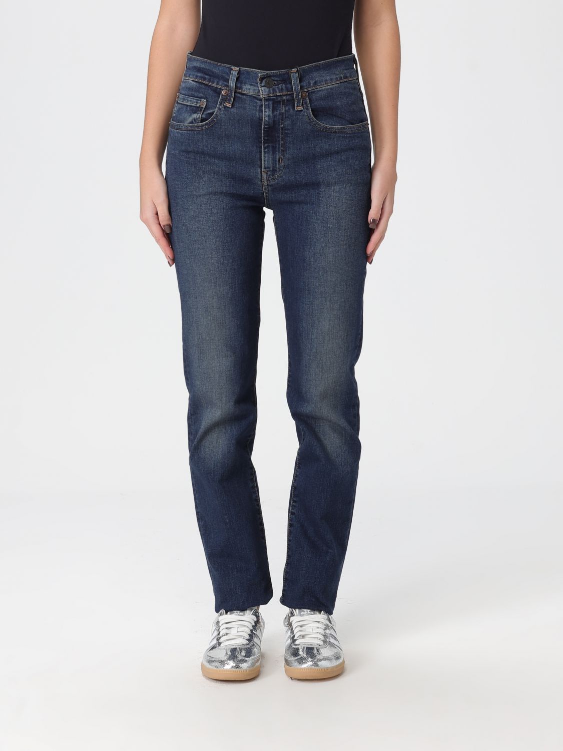 Levi's Pants Woman Color Denim In Blue