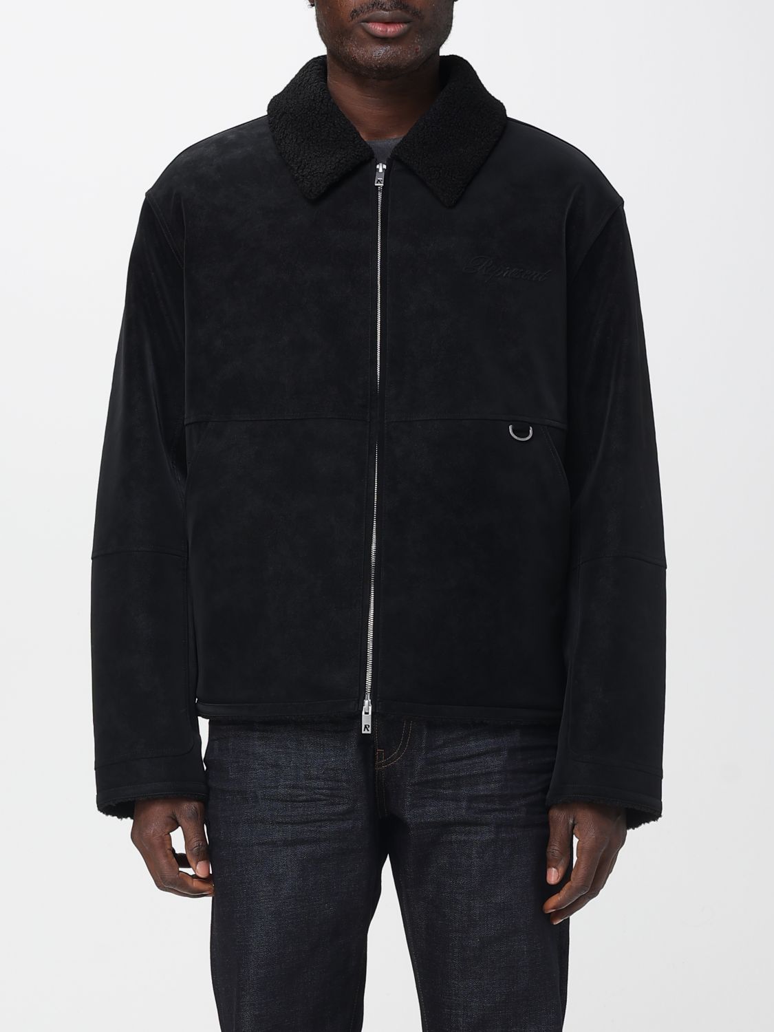 Represent Faux Shearling Jacket In Black
