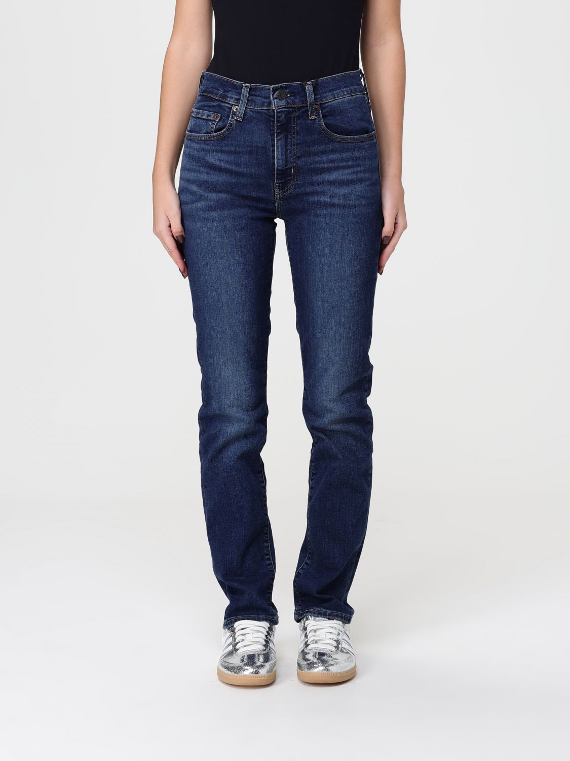 Levi's Pants Woman Color Denim In Blue