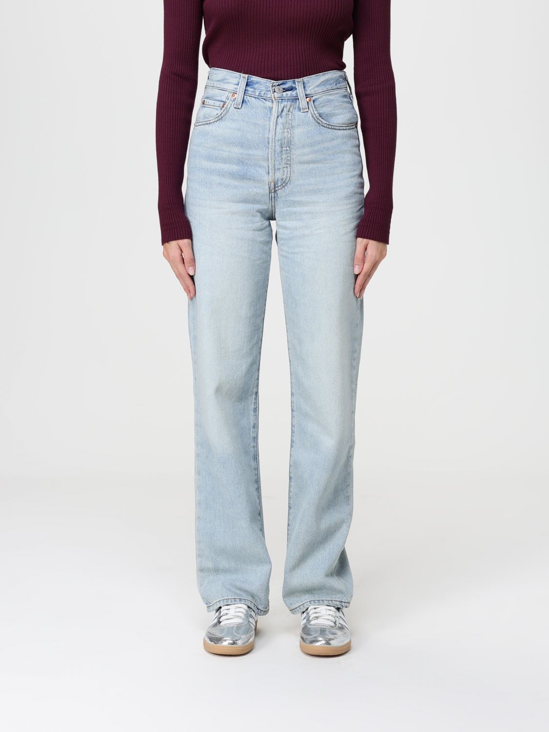 Levi's Pants Woman Color Denim In Blue