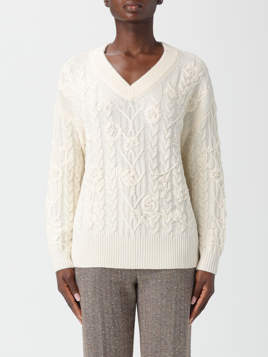 Ermanno Firenze Sweater  Woman Color Beige In White