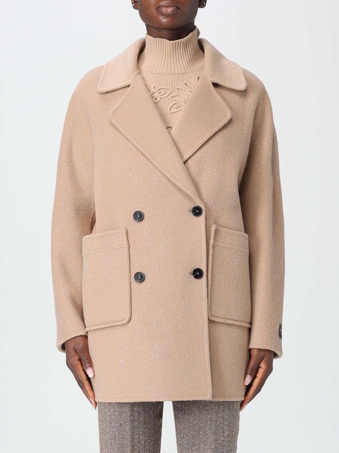 Ermanno Firenze Coat Woman Color Grey In Neutral