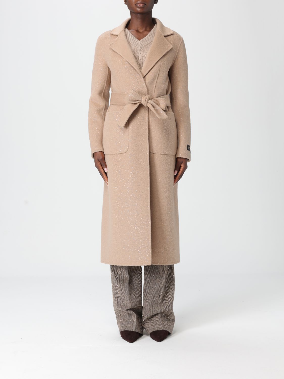 Ermanno Firenze Coats Brown In Neutral
