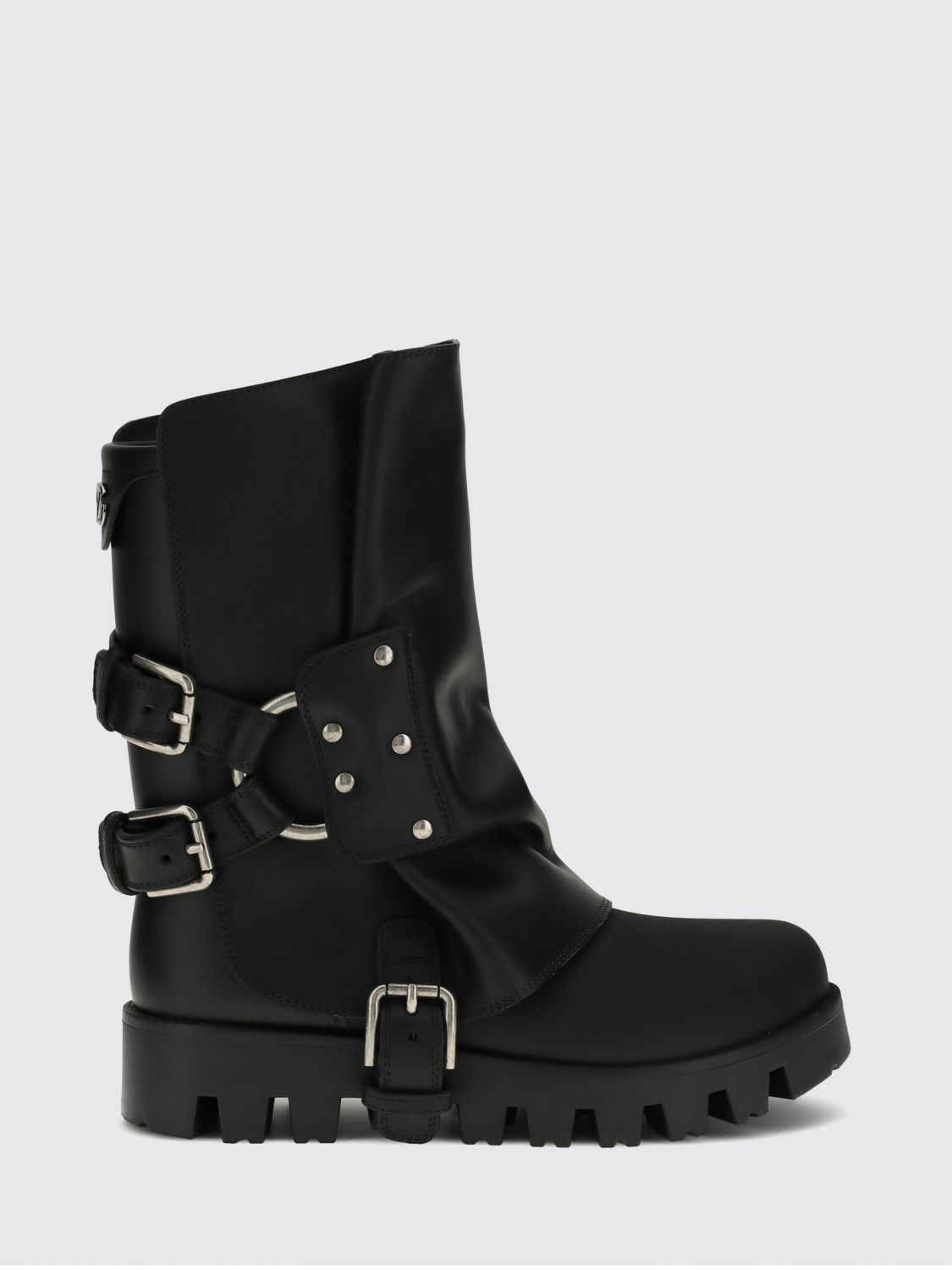 Dolce & Gabbana Dolce&gabbana Women Ankle Boot In Rubber And Leather In Black