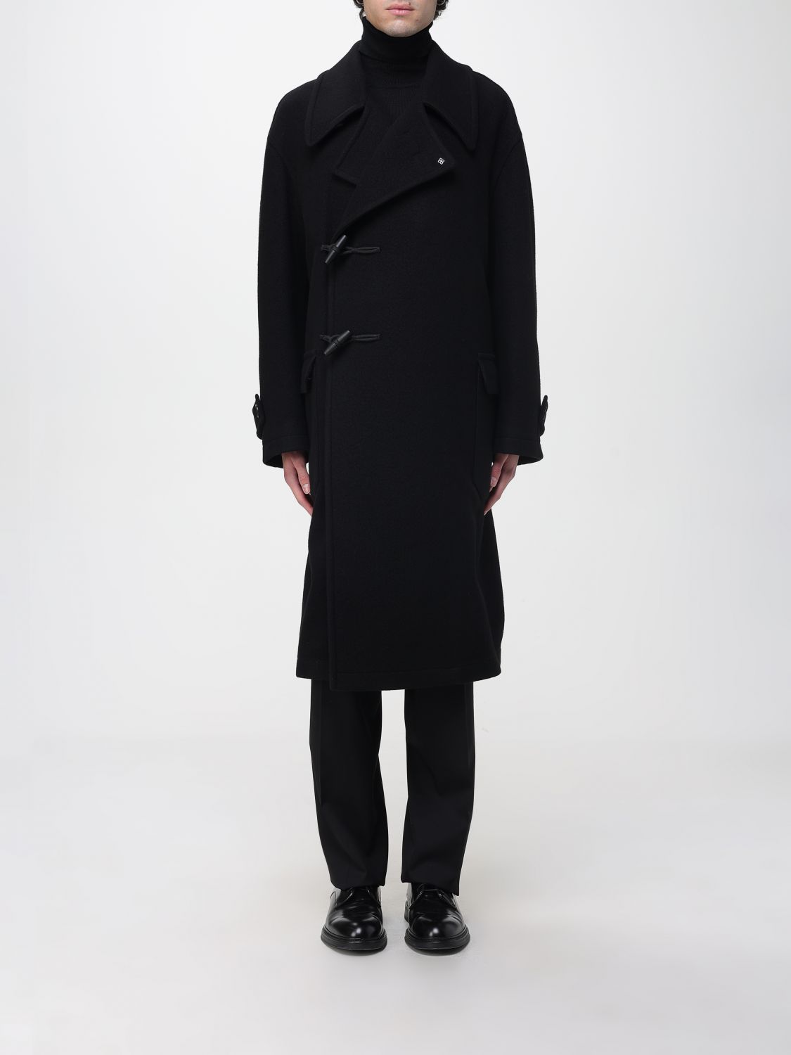 Tagliatore Notched-lapel Coat In Black