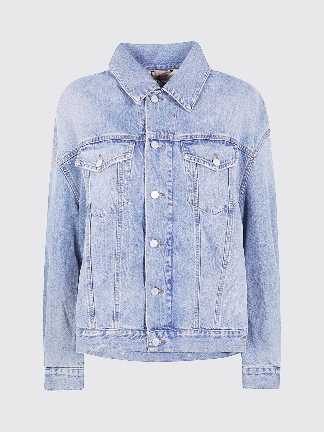 Haikure "janet" Chest Pockets Collared Jacket In Blue