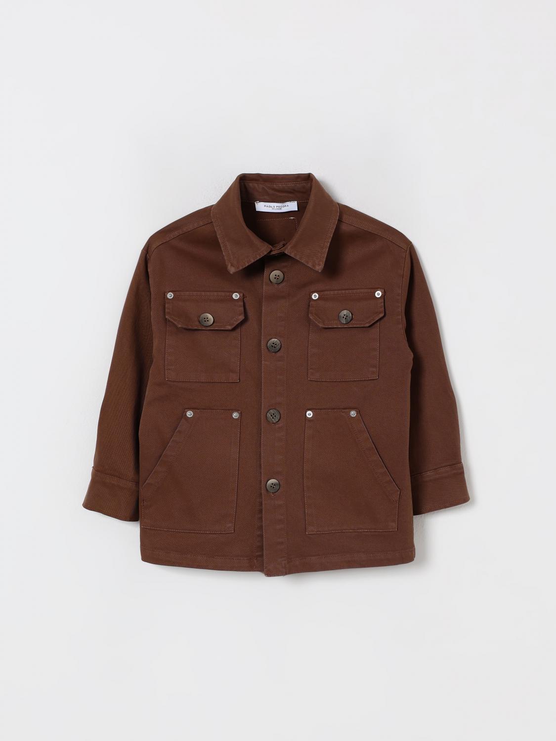 Paolo Pecora Jacket  Kids Color Coffee In Brown