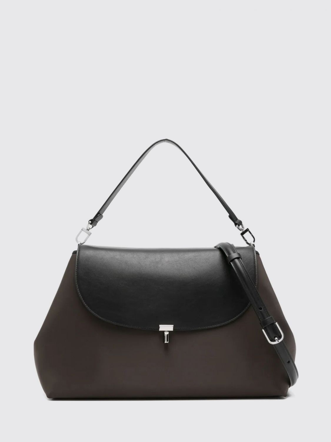 Totême T-lock Nylon Satchel Adjustable Strap Design In Brown