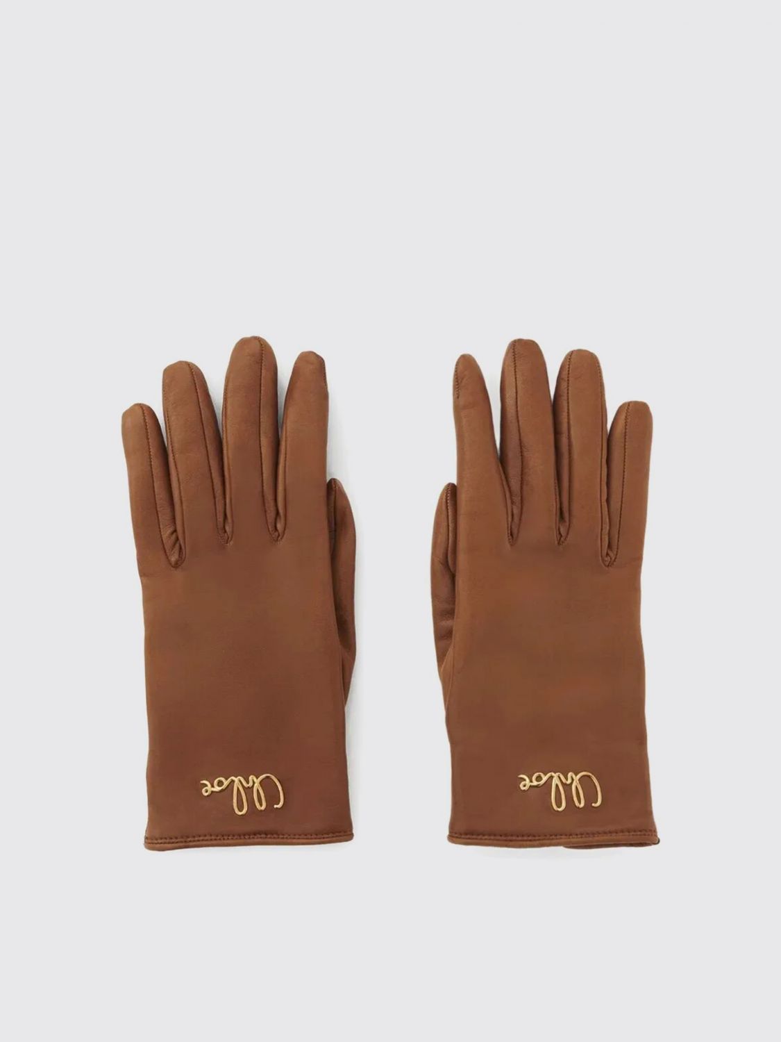Gloves CHLOÉ Woman color Brown
