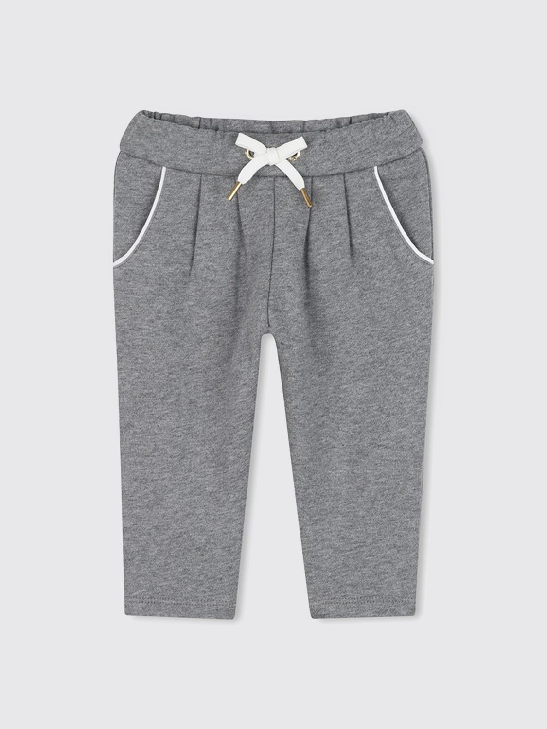 Chloé Logo-embroidered Track Pants In Gray