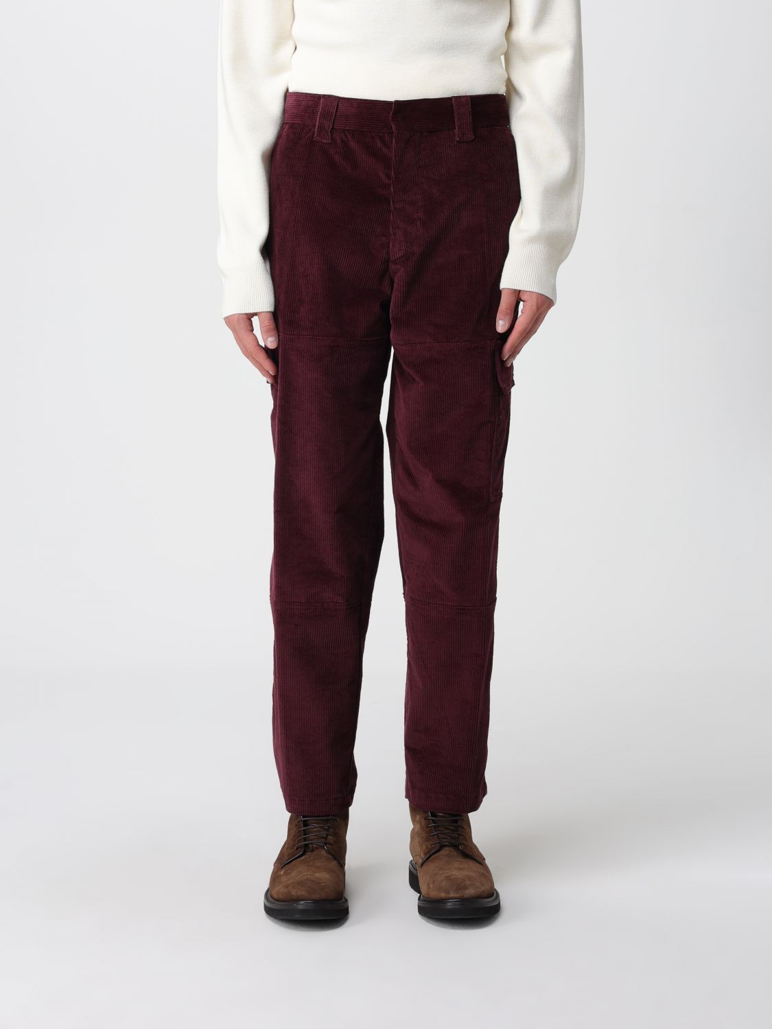 Paolo Pecora Pants  Men Color Burgundy In Burgundy