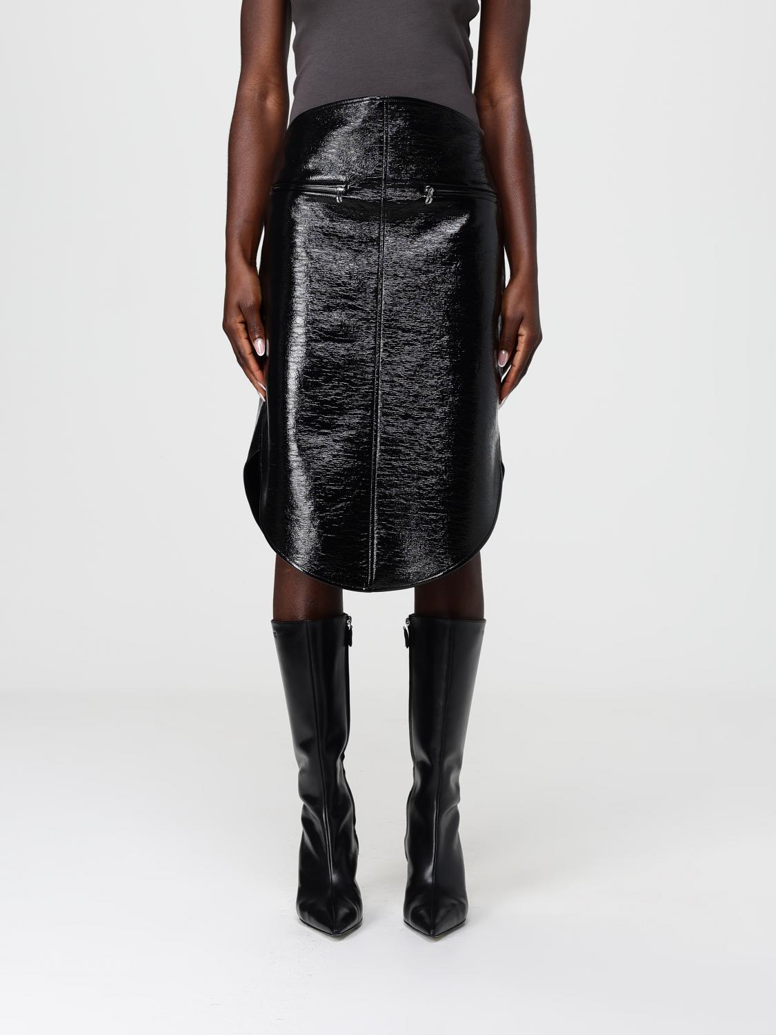 Courrèges Courreges Black Cotton Blend Skirt Women In Black