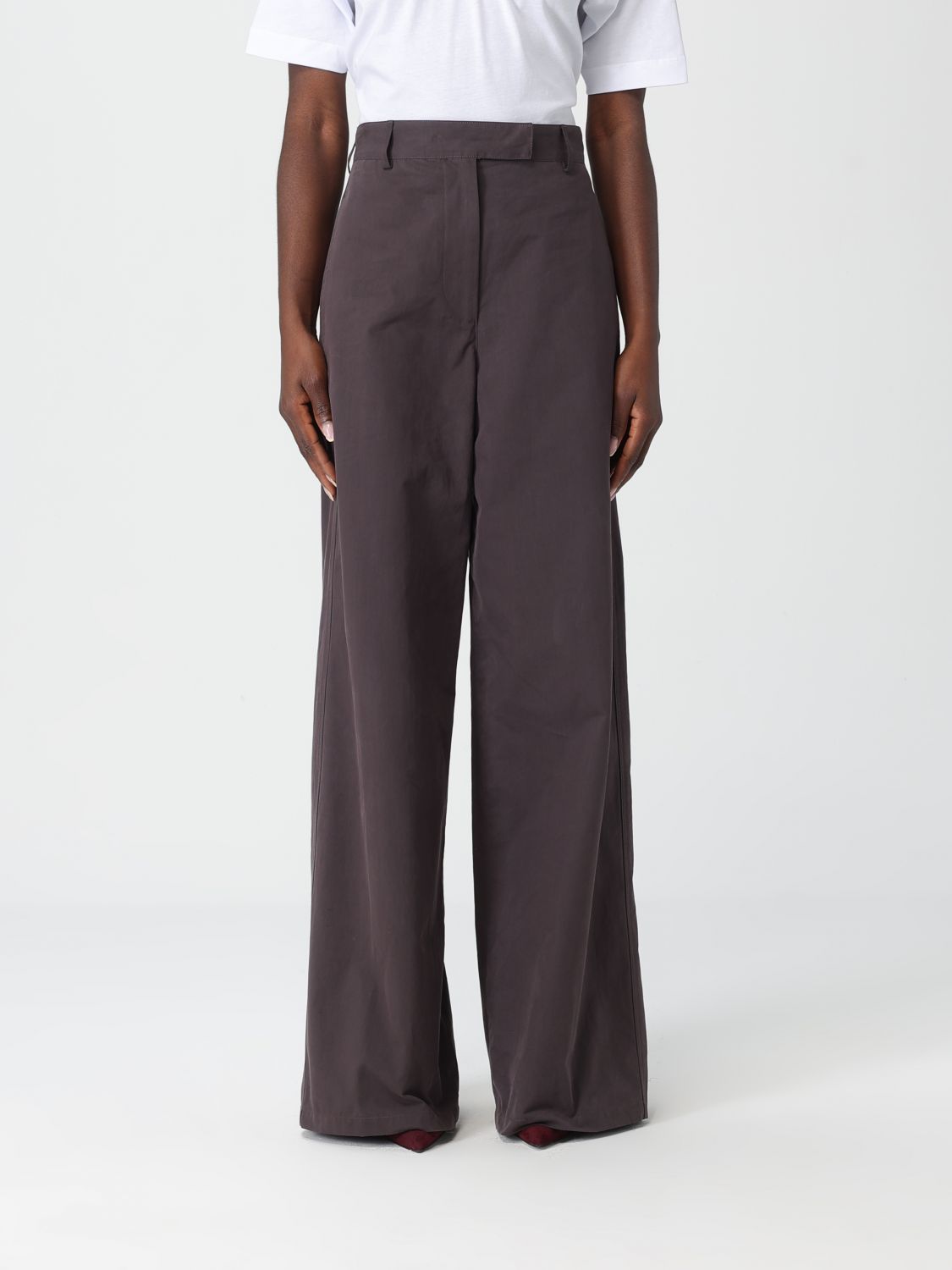 Dries Van Noten Pants Woman Color Brown In Purple