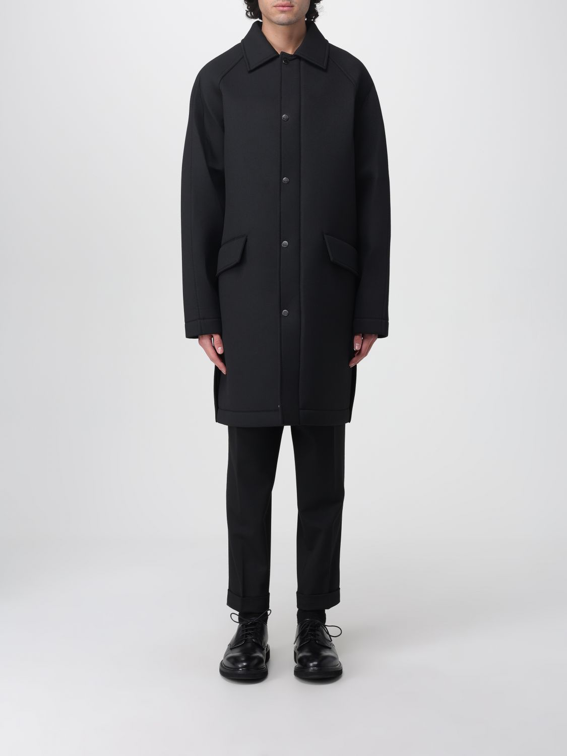 Paolo Pecora Coat Men Color Black In Black