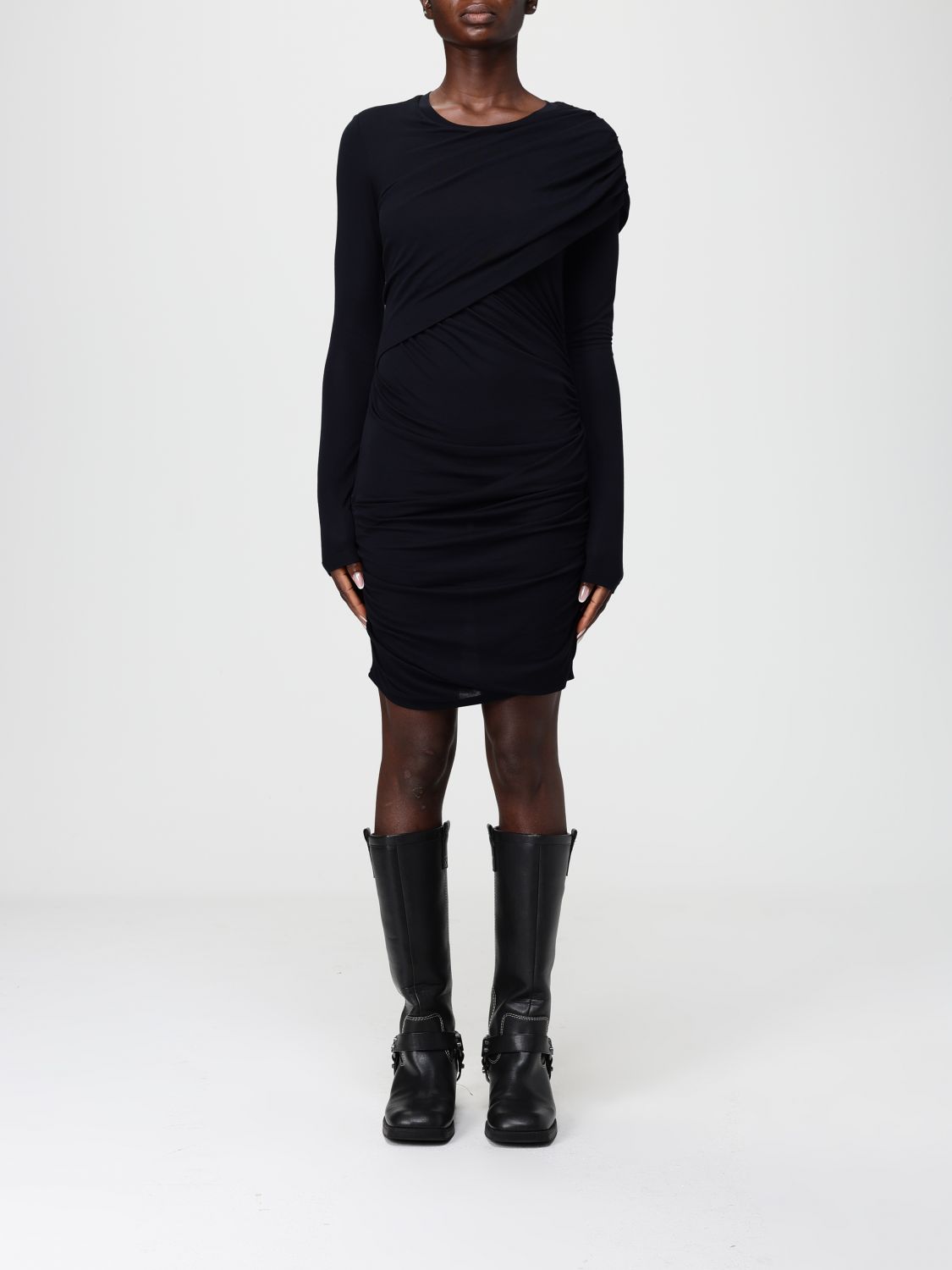 Isabel Marant Étoile Isabel Marant Etoile Denise Draped Black Jersey Dress