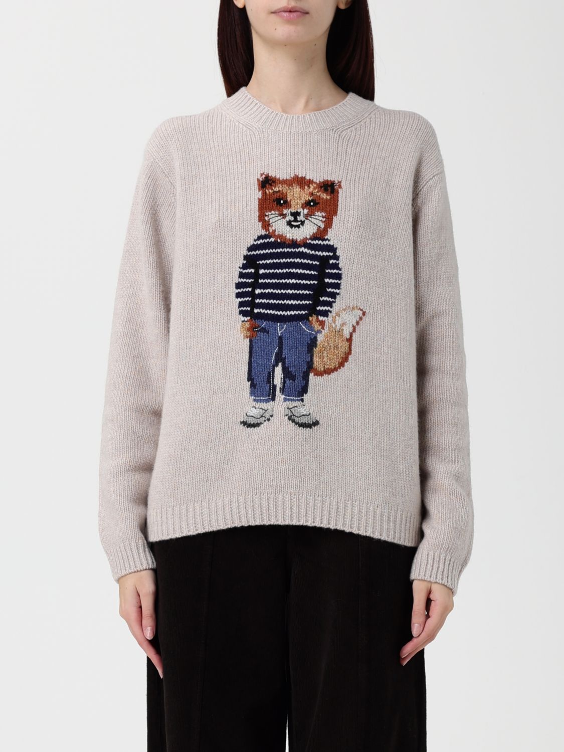 Maison Kitsuné Sweater  Woman Color White In Gray