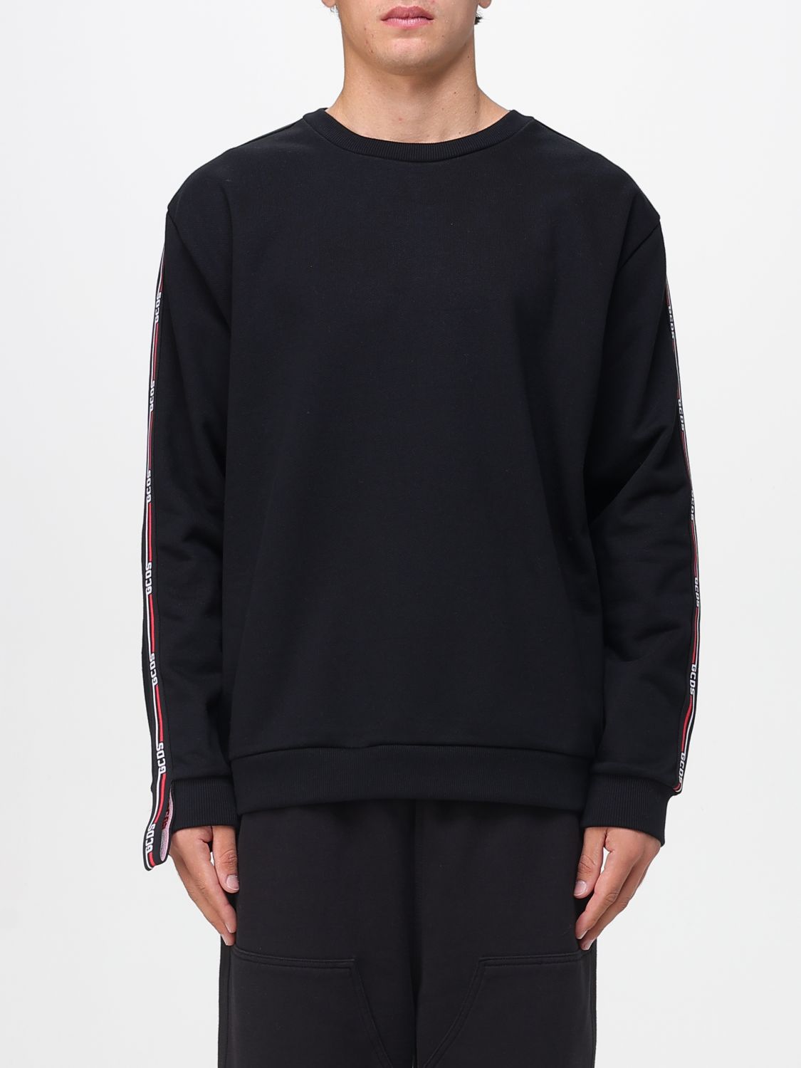Gcds Striped Sweatshirt In Black