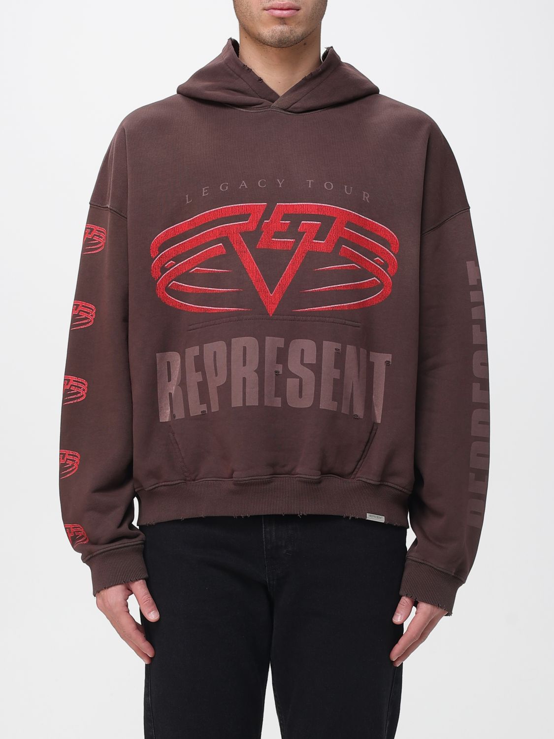 Represent Reversible Living Legacy Tour Sweatshirt In Black In Brown