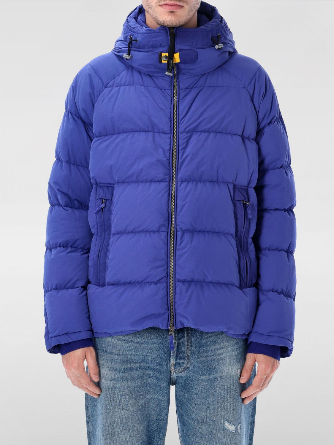 Parajumpers Norton Hooded Quilted Jacket And Pockets In Blue