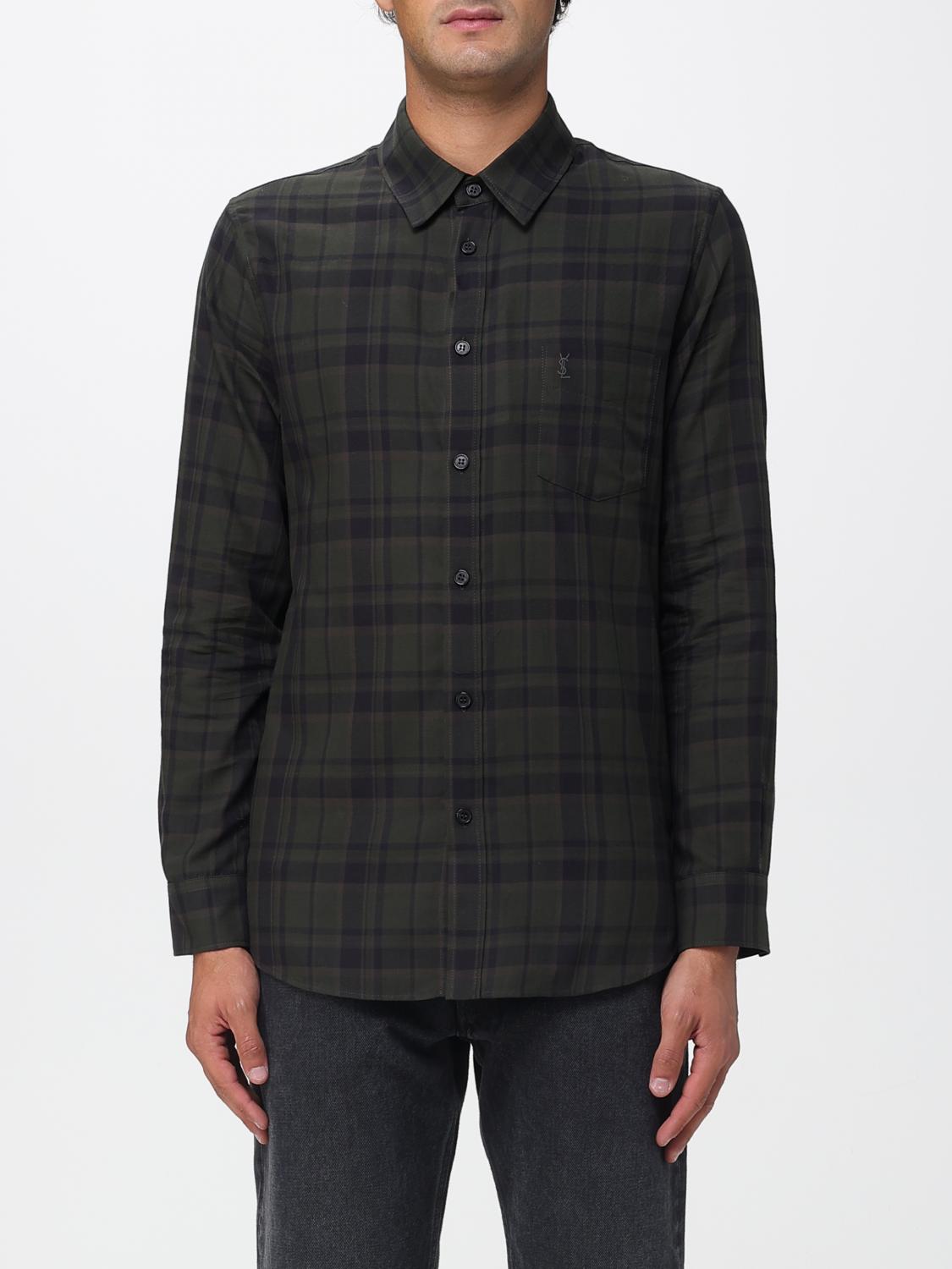 SAINT LAURENT Camicia in cotone con stampa check