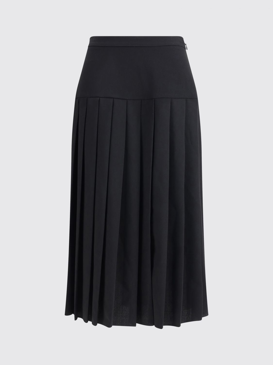 Alessandra Rich Pleated Midi Skirt In Black