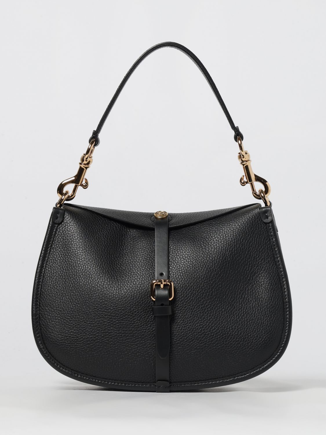 Etro Leather Textured Shoulder Bag In Black