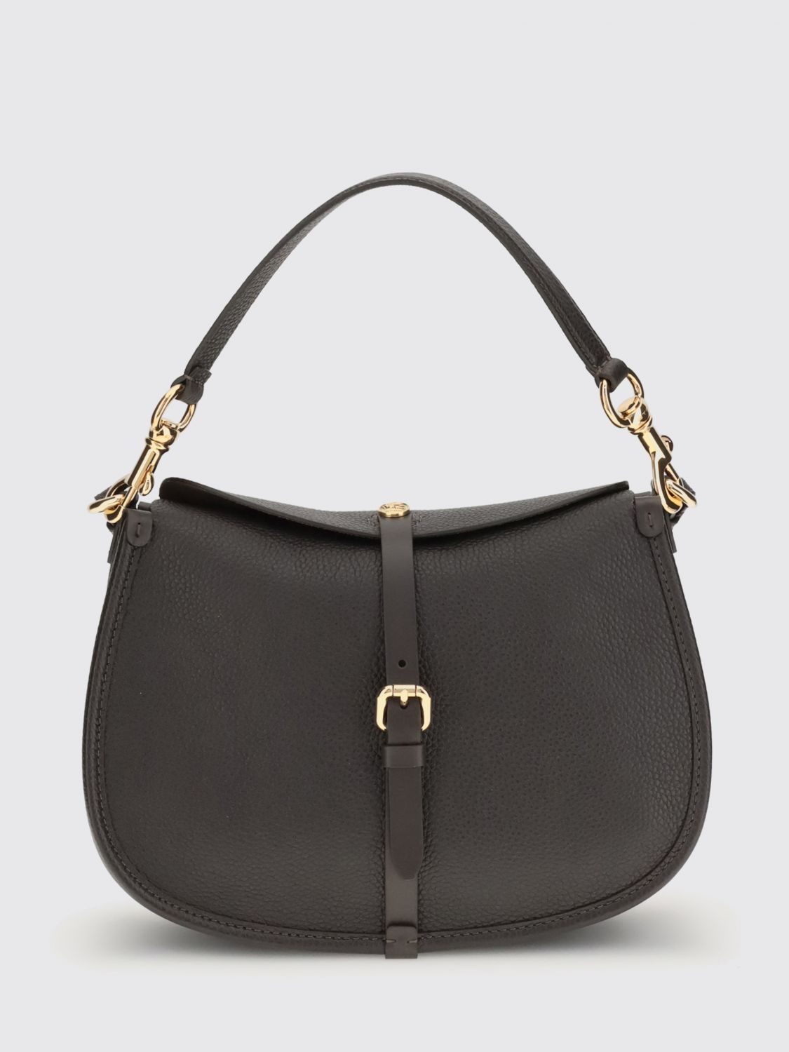 Etro Women Medium Grained Leather Shoulder Bag With Buckle In Multi