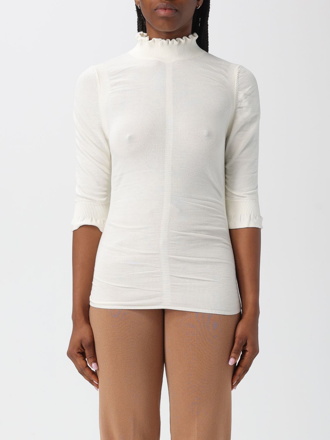 Twinset Ruffled Top In White