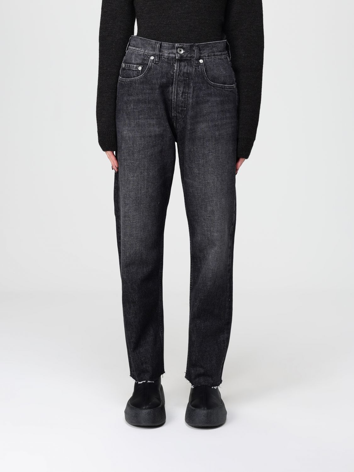 Maison Margiela Frayed Straight-leg Jeans In Multi
