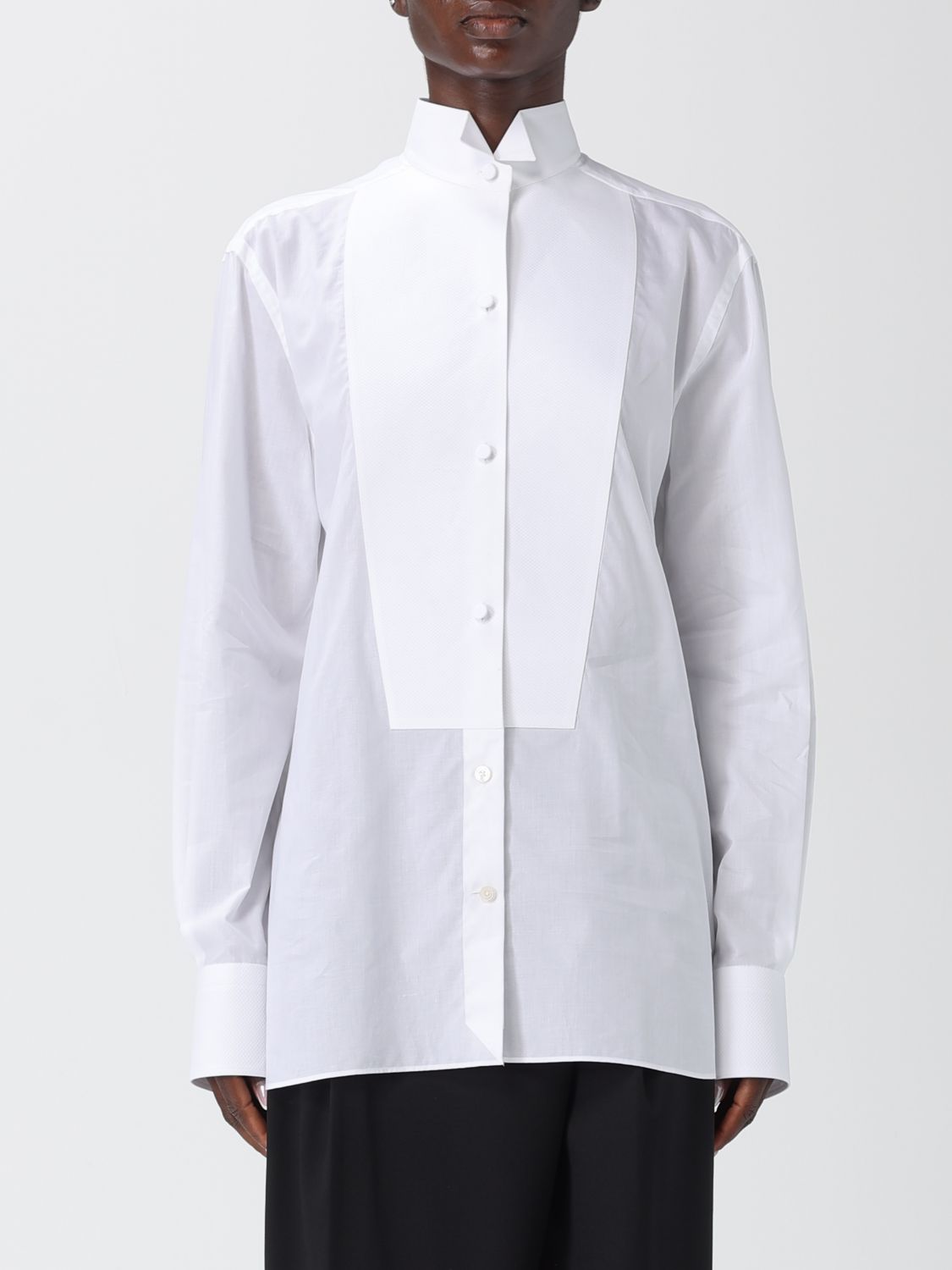 Tom Ford Bib Front Cotton Voile Button-up Shirt In Multi