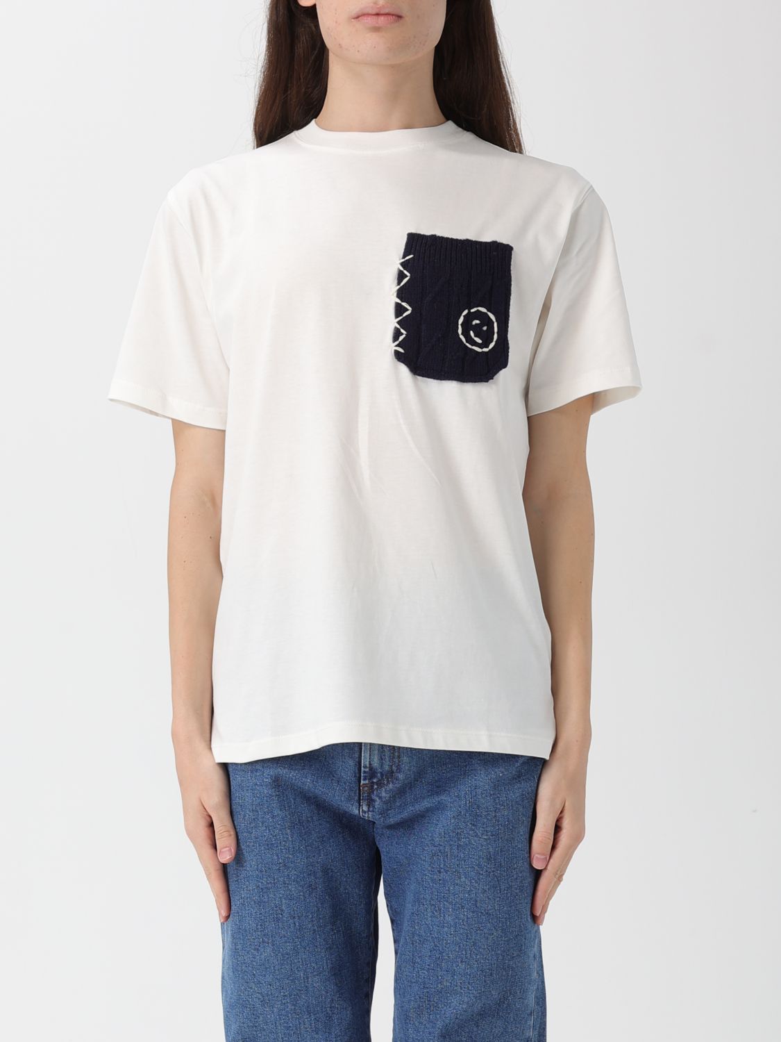 Joshua Sanders T-shirt Woman Color Yellow Cream In White