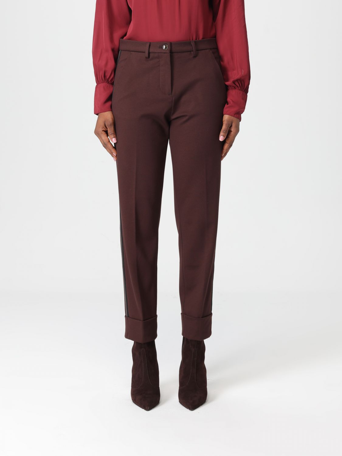 Mason's Pants Woman Color Amber In Burgundy
